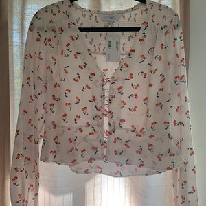 Intermix sienna cherry blouse